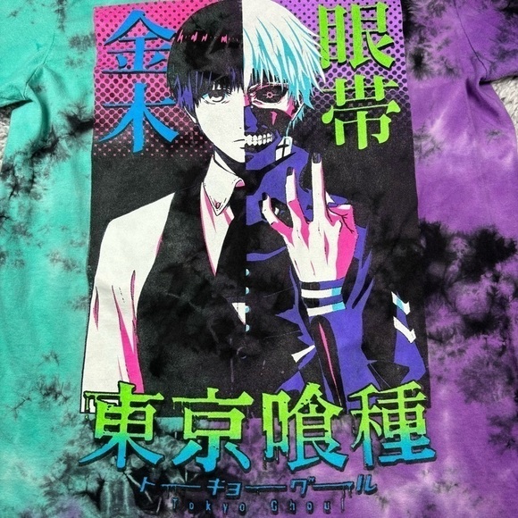 Tokyo Ghoul Shirt Mens Extra Small Anime Graphic Tee Ken Split Face Streetwear - Picture 2 of 4